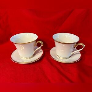 EUC Lenox Eternal China Teacups - set of 2